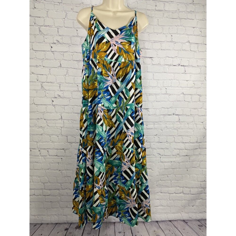 Show Me Your Mumu Floral Caroline Maxi Dress Pockets Adjustable Straps M Medium